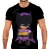 Camiseta Avenue George V París Negra Pedrería Brillante Batman