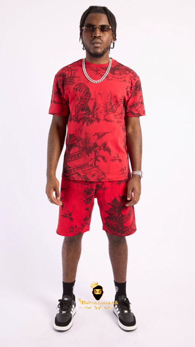 Conjunto Left Point Rojo Con Negro