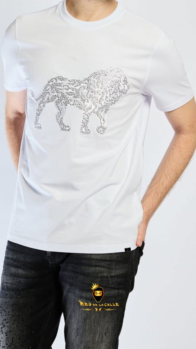 Camiseta Left Point Blanca Pedrería Brillante León