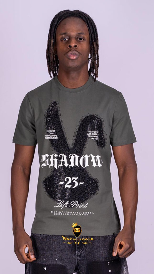Camiseta Left Point Verde Pedrería Brillante Conejo 23